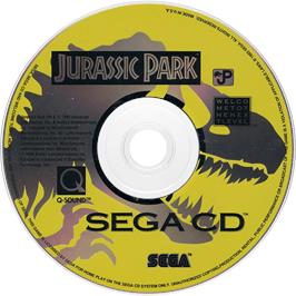 Cartridge artwork for Jurassic Park on the Sega CD.