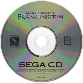 Cartridge artwork for Mary Shelley's Frankenstein on the Sega CD.