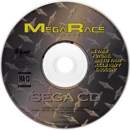 Cartridge artwork for MegaRace on the Sega CD.