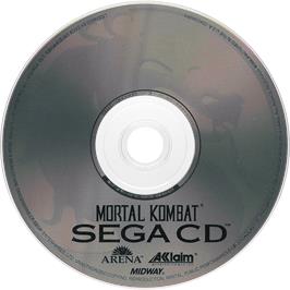 Cartridge artwork for Mortal Kombat on the Sega CD.