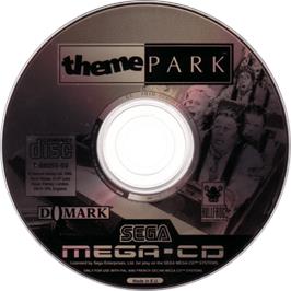 Cartridge artwork for Theme Park on the Sega CD.