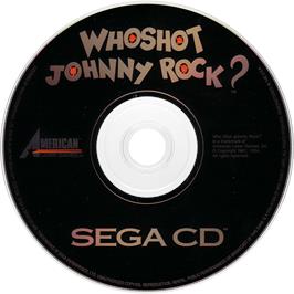 Cartridge artwork for Who Shot Johnny Rock? v1.6 on the Sega CD.