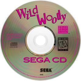 Cartridge artwork for Wild Woody on the Sega CD.