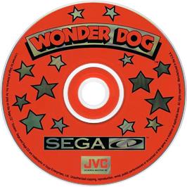 Cartridge artwork for Wonder Dog on the Sega CD.