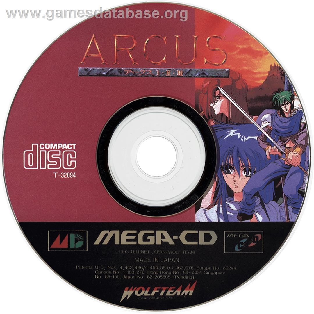 Arcus I-II-III - Sega CD - Artwork - Cartridge