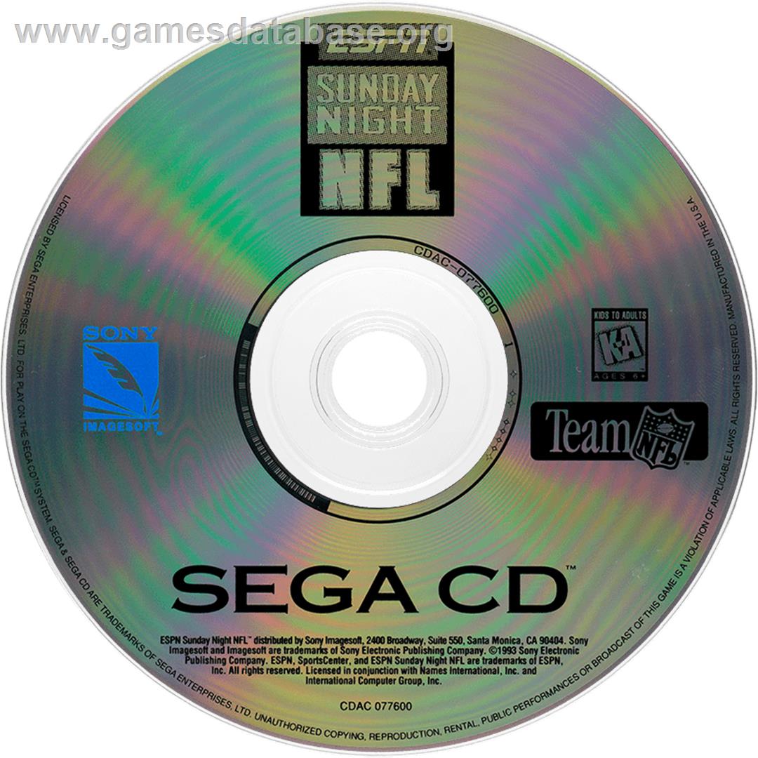Espn Sunday Night Nfl - Sega CD - Artwork - Cartridge