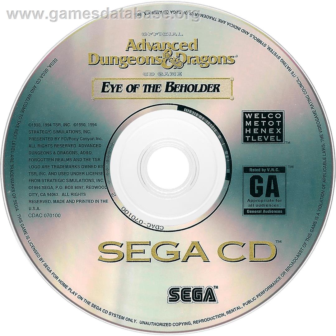 Eye of the Beholder - Sega CD - Artwork - Cartridge