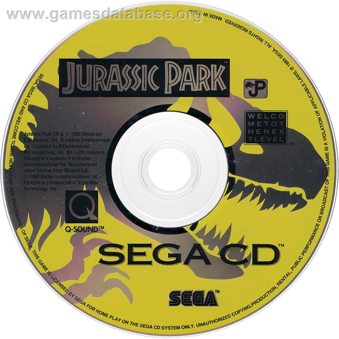 Jurassic Park - Sega CD - Artwork - Cartridge