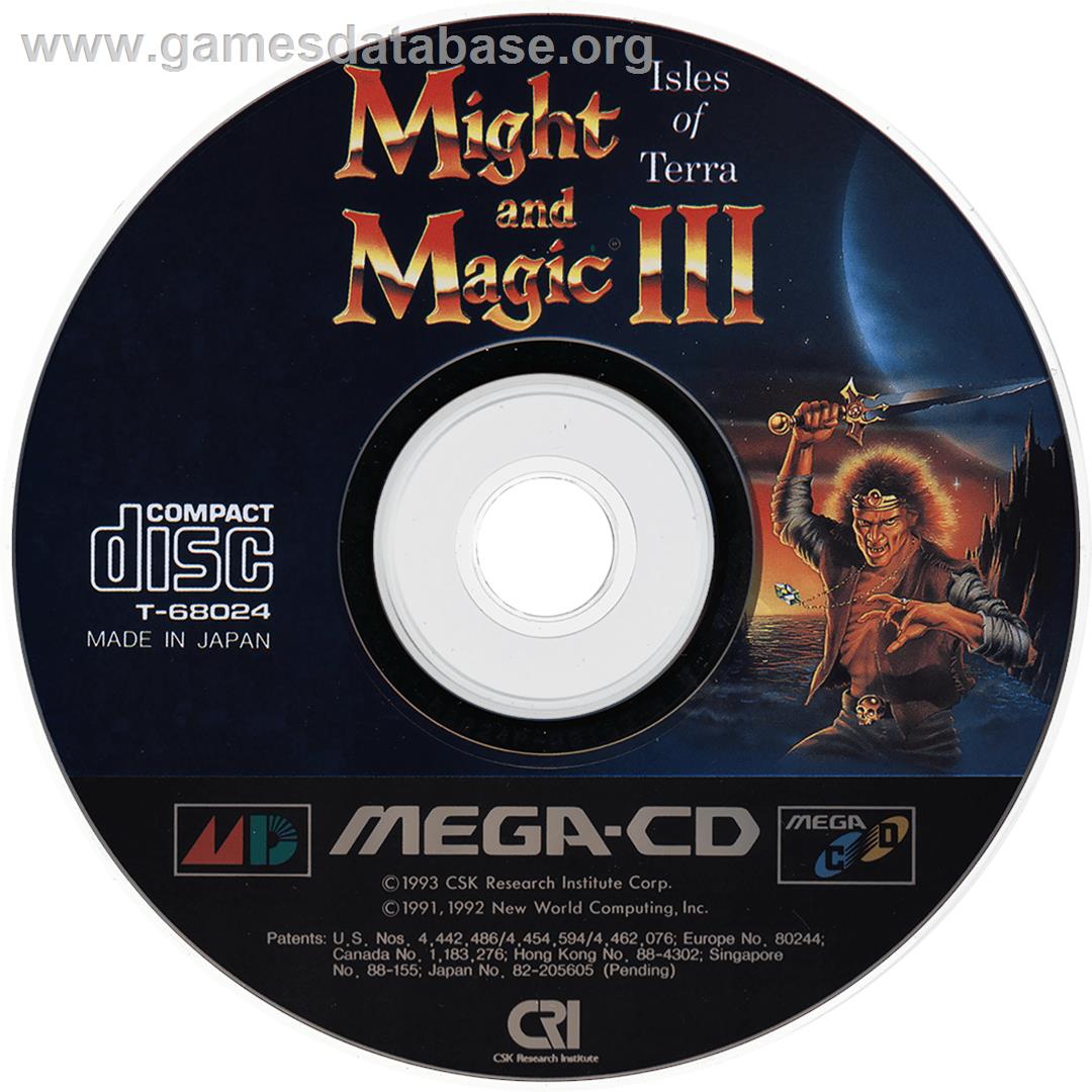 Might And Magic 3 - Isles Of Terra - Sega CD - Artwork - Cartridge