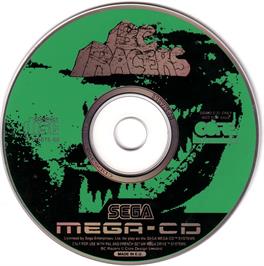 Artwork on the Disc for BC Racers on the Sega CD.