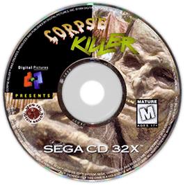 Artwork on the Disc for Corpse Killer on the Sega CD.