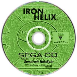 Artwork on the Disc for Iron Helix on the Sega CD.
