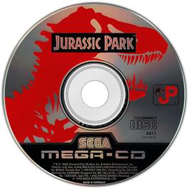 Artwork on the Disc for Jurassic Park on the Sega CD.