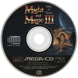 Artwork on the Disc for Might and Magic III: Isles of Terra on the Sega CD.