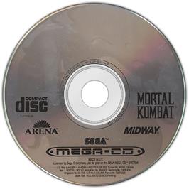 Artwork on the Disc for Mortal Kombat on the Sega CD.