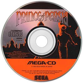 Artwork on the Disc for Prince of Persia on the Sega CD.