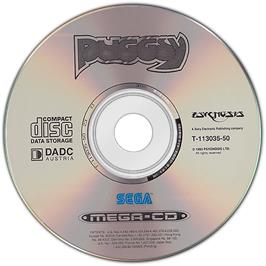 Artwork on the Disc for Puggsy on the Sega CD.