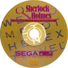 Artwork on the Disc for Sherlock Holmes: Consulting Detective on the Sega CD.