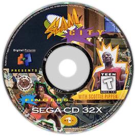 Artwork on the Disc for Slam City with Scottie Pippen on the Sega CD.