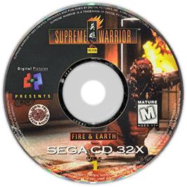 Artwork on the Disc for Supreme Warrior on the Sega CD.