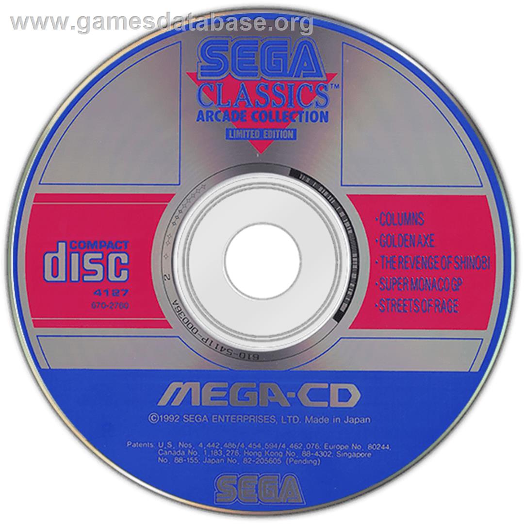 Sega Classics Arcade Collection (Limited Edition) - Sega CD - Artwork - Disc