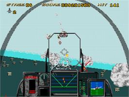 In game image of After Burner 3 on the Sega CD.