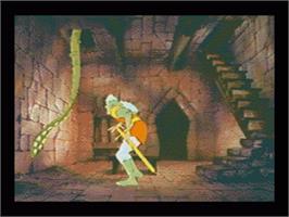 In game image of Dragon's Lair on the Sega CD.