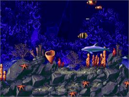 In game image of Ecco 2: The Tides of Time on the Sega CD.