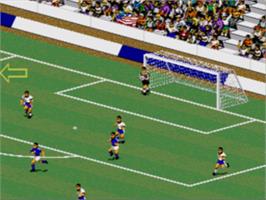 In game image of Fifa International Soccer - Championship Edition on the Sega CD.
