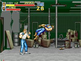 In game image of Final Fight CD on the Sega CD.