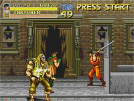 In game image of Final Fight Cd on the Sega CD.
