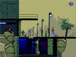 In game image of Flashback on the Sega CD.