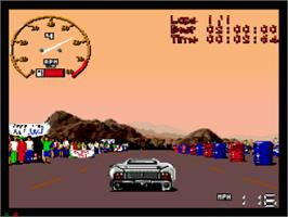 In game image of Jaguar XJ220 on the Sega CD.