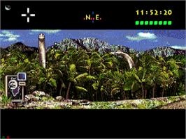 In game image of Jurassic Park on the Sega CD.