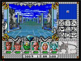 In game image of Might and Magic III: Isles of Terra on the Sega CD.