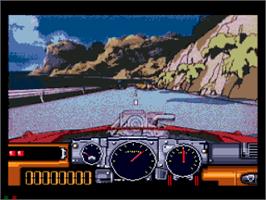 In game image of Road Avenger on the Sega CD.