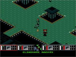 In game image of Syndicate on the Sega CD.