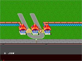 In game image of Theme Park on the Sega CD.