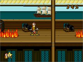 In game image of Wild Woody on the Sega CD.
