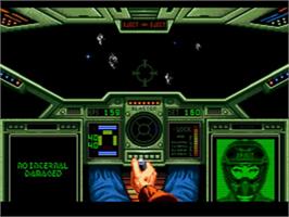 In game image of Wing Commander on the Sega CD.