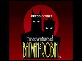 Title screen of Adventures Of Batman And Robin, The on the Sega CD.