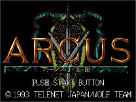 Title screen of Arcus I-II-III on the Sega CD.