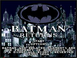 Title screen of Batman Returns on the Sega CD.