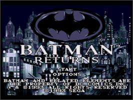 Title screen of Batman Returns on the Sega CD.