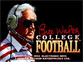 Title screen of Bill Walsh College Football on the Sega CD.