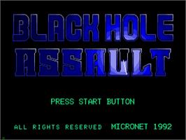 Title screen of Blackhole Assault on the Sega CD.