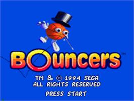 Title screen of Bouncers on the Sega CD.