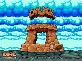 Title screen of Chuck Rock 2 on the Sega CD.