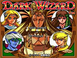 Title screen of Dark Wizard on the Sega CD.