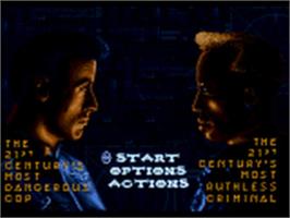 Title screen of Demolition Man on the Sega CD.